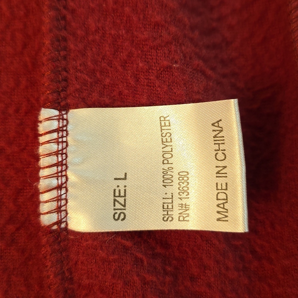 NFL Pro Line Mens Size Large Washington Redskins Jacket Burgandy Fleece Full Zip - Picture 7 of 10